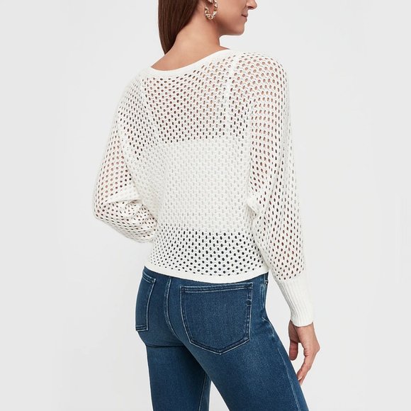 NEW! Ivory Open Stitch Dolman Sweater - Picture 2 of 6